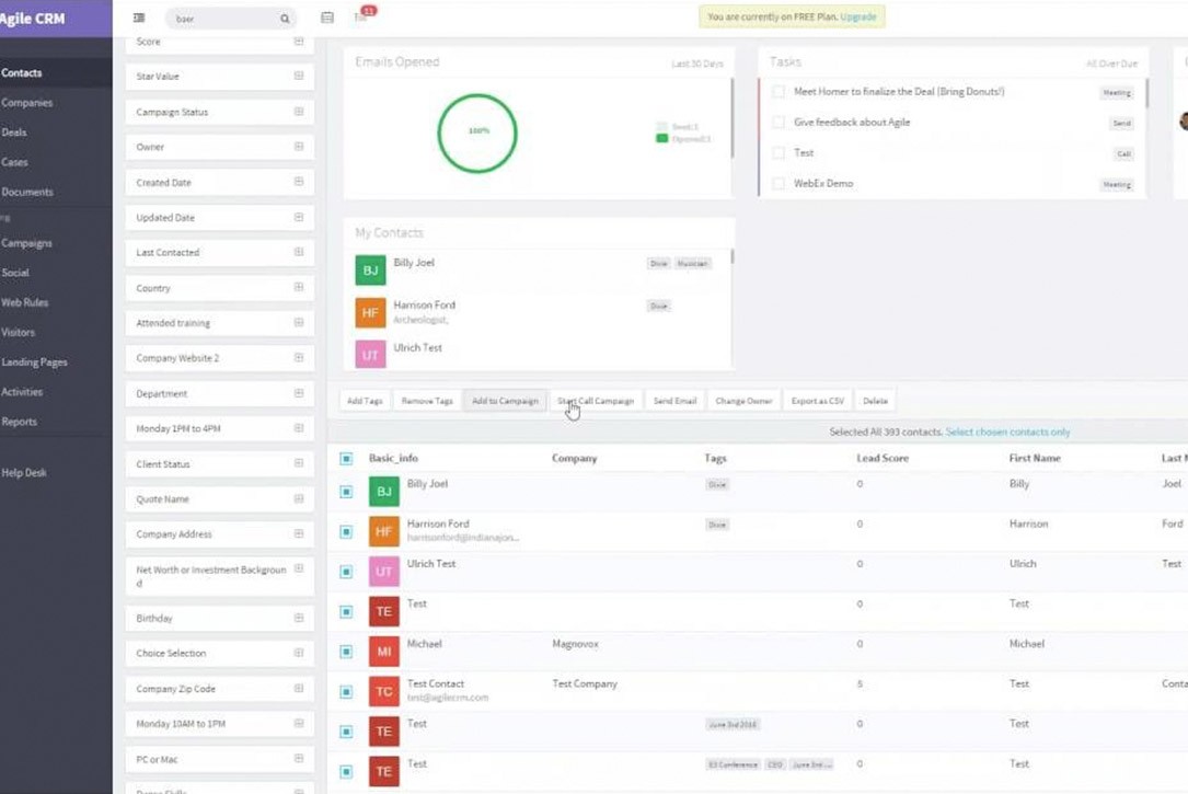 CRM Setup with Contact Data Mining (Agile CRM)